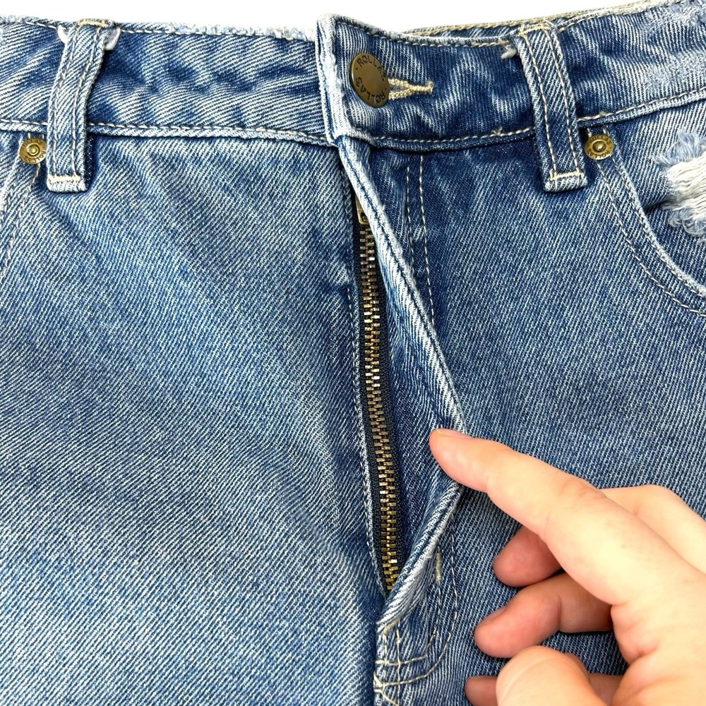ROLLA'S Cropped Straight Jeans Womens Sz 26 AU 8‎ Distressed Ripped High Rise - Picture 5 of 10